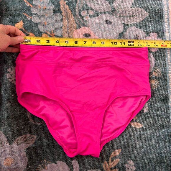 Lands’ End Bikini Swimsuit Skirt Skort Bottoms Pink Stripe Bathing Suit 6 4 Swim - Picture 10 of 13